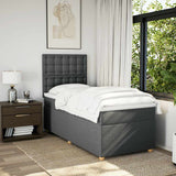 Box Spring Bed with Mattress Dark Grey King Single Fabric - 45-Degree Angle