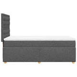 Box Spring Bed with Mattress Dark Grey King Single Fabric - Close-Up Angle