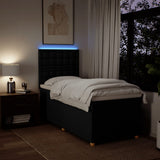 Box Spring Bed with Mattress Black King Single Fabric - Top-Down View