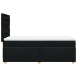 Box Spring Bed with Mattress Black King Single Fabric - Close-Up Angle