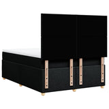 Box Spring Bed with Mattress Black Double Fabric - Low Angle