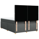 Box Spring Bed with Mattress Dark Grey Double Fabric - Low Angle