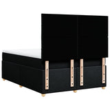 Box Spring Bed with Mattress Black Queen Fabric - Low Angle