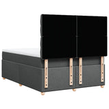 Box Spring Bed with Mattress Dark Grey Queen Fabric - Low Angle