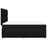 Box Spring Bed with Mattress Black Queen Fabric - Close-Up Angle