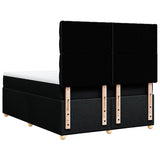 Box Spring Bed with Mattress Black Queen Fabric - Low Angle