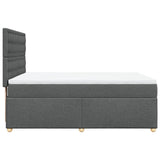 Box Spring Bed with Mattress Dark Grey Queen Fabric - Close-Up Angle