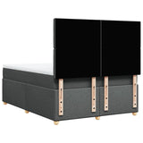 Box Spring Bed with Mattress Dark Grey Queen Fabric - Low Angle