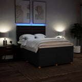 Box Spring Bed with Mattress Black Queen Fabric - Top-Down View