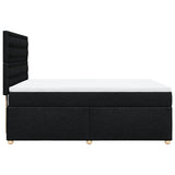 Box Spring Bed with Mattress Black Queen Fabric - Close-Up Angle