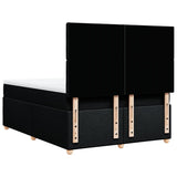 Box Spring Bed with Mattress Black Queen Fabric - Low Angle