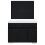 Box Spring Bed with Mattress Black King Single Fabric - Rear View
