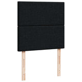 Box Spring Bed with Mattress Black King Single Fabric