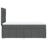 Box Spring Bed with Mattress Dark Grey King Single Fabric - Close-Up Angle