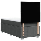 Box Spring Bed with Mattress Dark Grey King Single Fabric - Low Angle