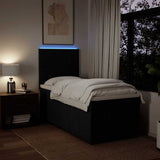 Box Spring Bed with Mattress Black King Single Fabric - Top-Down View