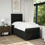 Box Spring Bed with Mattress Black King Single Fabric - 45-Degree Angle