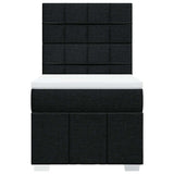 Box Spring Bed with Mattress Black King Single Fabric - Rear View