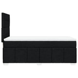Box Spring Bed with Mattress Black King Single Fabric - Close-Up Angle