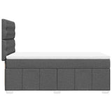 Box Spring Bed with Mattress Dark Grey King Single Fabric - Close-Up Angle