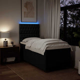 Box Spring Bed with Mattress Black King Single Fabric - Top-Down View