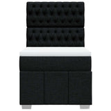 Box Spring Bed with Mattress Black King Single Fabric - Rear View