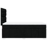 Box Spring Bed with Mattress Black King Single Fabric - Close-Up Angle