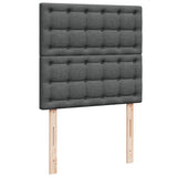 Box Spring Bed with Mattress Dark Grey King Single Fabric - Extra Image