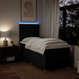 Box Spring Bed with Mattress Black King Single Fabric - Top-Down View