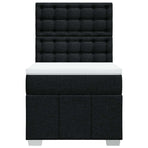 Box Spring Bed with Mattress Black King Single Fabric
