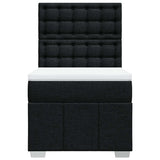 Box Spring Bed with Mattress Black King Single Fabric - Rear View