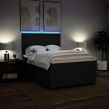 Box Spring Bed with Mattress Black Double Fabric - Top-Down View