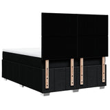 Box Spring Bed with Mattress Black Double Fabric - Low Angle