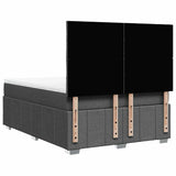 Box Spring Bed with Mattress Dark Grey Double Fabric - Low Angle