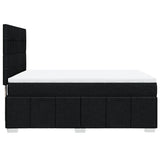 Box Spring Bed with Mattress Black Double Fabric - Close-Up Angle