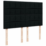 Box Spring Bed with Mattress Black Double Fabric - Extra Image