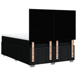 Box Spring Bed with Mattress Black Queen Fabric - Low Angle