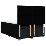 Box Spring Bed with Mattress Black Queen Fabric - Low Angle