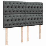 Box Spring Bed with Mattress Dark Grey Queen Fabric - Extra Image