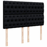 Box Spring Bed with Mattress Black Queen Fabric - Extra Image