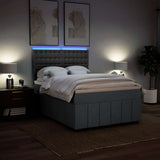 Box Spring Bed with Mattress Dark Grey Queen Fabric - Top-Down View