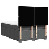 Box Spring Bed with Mattress Dark Grey Queen Fabric - Low Angle