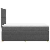 Box Spring Bed with Mattress Dark Grey King Single Fabric - Close-Up Angle