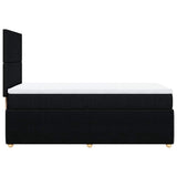 Box Spring Bed with Mattress Black King Single Fabric - Close-Up Angle