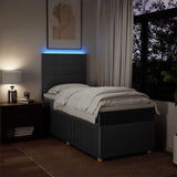 Box Spring Bed with Mattress Dark Grey King Single Fabric - Top-Down View