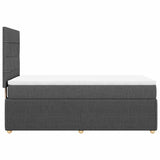 Box Spring Bed with Mattress Dark Grey King Single Fabric - Close-Up Angle