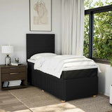 Box Spring Bed with Mattress Black King Single Fabric - 45-Degree Angle