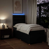 Box Spring Bed with Mattress Black King Single Fabric - Top-Down View