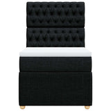 Box Spring Bed with Mattress Black King Single Fabric - Rear View