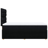 Box Spring Bed with Mattress Black King Single Fabric - Close-Up Angle